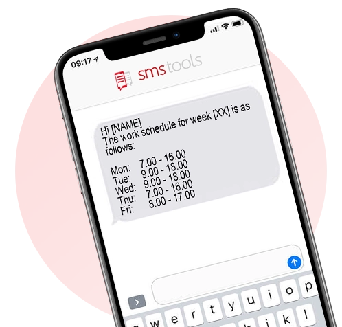 SMS services for job planners